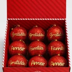 Kit 9 Bolinhas Gigantes de Natal Decorações 10 Cm Conjunto 9 Bolas Grandes Coloridas