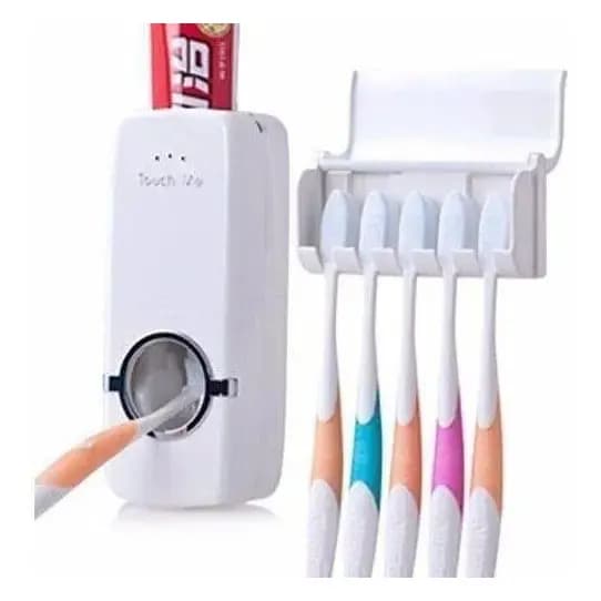Dispenser Automático De Creme Dental Com Suporte De Escovas Aplicador Pasta Dente