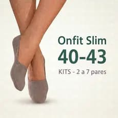 Kits Meia Onfit Slim 40-43 sapatilha de algodão invisível bege unisex masculino e feminino fio 40.1 100% cotton