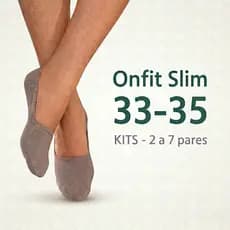 Kits Meia Onfit Slim 33-35 sapatilha de algodão invisível bege unisex masculino e feminino fio 40.1 100% cotton