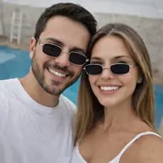 Óculos de sol pequeno vibe anos 90