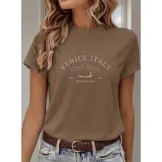 Camiseta Feminina Estampada Italia Venice Italy Moda Algodão