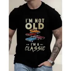 Camiseta Masculina Carro Classico Não Estou Velho Algodao