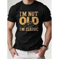 Camiseta Masculina Carro Vintage Não Sou Velho Sou Classico