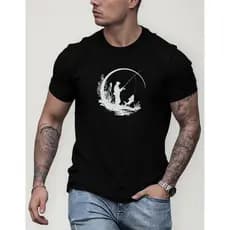 Camiseta Masculina Estampada Pescaria Pesca Peixe Algodao