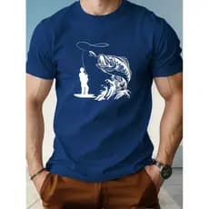 Camiseta Masculina Pesca Pescador Peixe Grande Algodao Moda