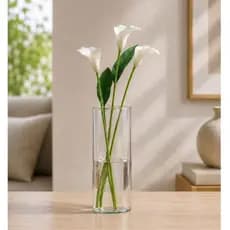 vaso de vidro cilíndrico decorativo tubo transparente 22cm arranjo flores