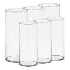 Kit Vaso Tubo Vidro Decorativo Transparente Arranjo