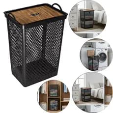 Cesto De Roupas Multiuso Telado Com Tampa Basculante 49 Lts
