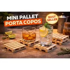 Kit Mini Pallet para saboaria porta copos 10 unidades