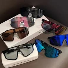 Óculos Polarizados Unissex Para Bike e Moto, Uso Outdoor Esportivo, Proteção Contra Vento, Lentes Coloridas