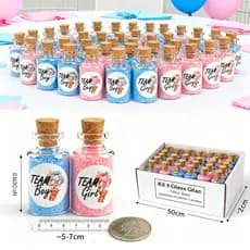 Kit 50 Frascos Vidro Areia Chá Revelação Team Boy Girl Pronta Entrega