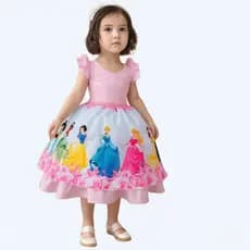 Vestido Infantil Princesas Disney Luxo tematico Fantasia