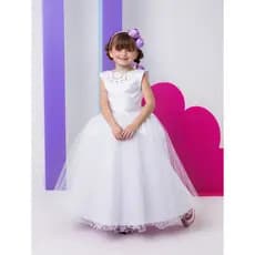 Vestido Infantil Branco Longo Casamento Noivinha Batizado Dama de honra Formatura