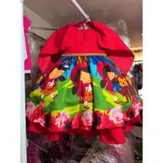 vestido de festa infantil chapeuzinho vermelho com capa