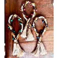 Colar de Mesa Decorativo Madeira Premium Boho Chic 87 cm