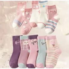 Meia Infantil Menina de Algodão Estampada kits com 6,12 ou 18 pares