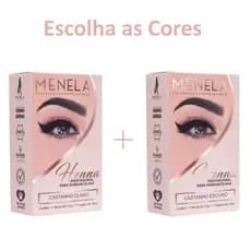 Kit 2 Henna Menela Sobrancelha Profissional e 2 Fixador de Extrato de Bambu 15ml