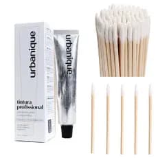 Tinta Para Sobrancelhas Profissional Sem Amonia E Ppd Urbanique e 100 Palitos Aplicadores de henna