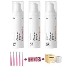 Kit Brow Lamination Para Sobrancelhas Glance Rare Way Escovinha e Plástico Filme Profissional