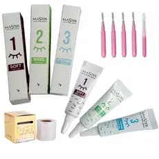 Kit Brow Lamination Sobrancelhas e Lash Lifting Cilios Master Passo 1 2 3 + Escovinha e Filme