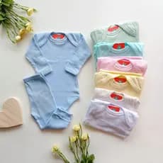 Kit 10 Peças  Conjunto Body Manga Longa + Liso Infantil Bebê Menino e Menina