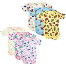 Kit Com 3 Body Managa Curta para bebê Estampado  100 % Algodão Suedine barato