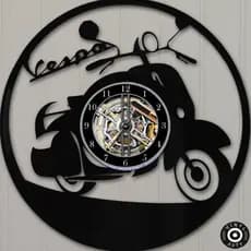 Relógio  de parede Vespa feito em disco De Vinil - Relógio De Parede feito em Vinil Disco LP