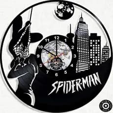 Relógio  de parede Homem Aranha feito em disco De Vinil - Relógio De Parede Spider Man feito em Vinil Disco LP