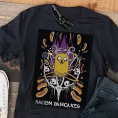 Camiseta Jake o cão Panquecas de Bacon camisa   unissex anime