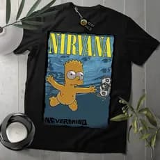 Camiseta Simpsons Bart Nevermind Nirvana camisa   anime