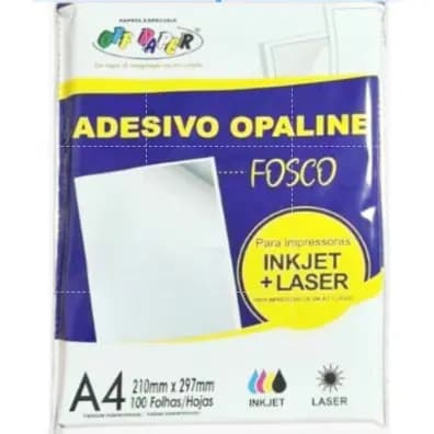 Adesivo Opaline Fosco A4 100 fls - OFFPAPER