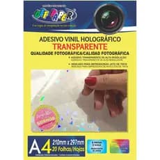 Adesivo Vinil Holográfico Transparente - 20 - fls - OFFPAPER