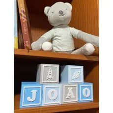 Cubos com Moldura  Dado com Nome Quarto 6x6cm Decorativo personalizado Decoração