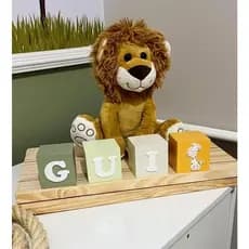 Cubos Dado com Nome Quarto Bebê 6x6cm Decoração Infantil Decorativo Madeira Bloco com Nome Bebê