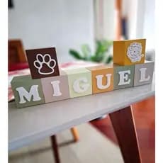 Cubos Dado com Nome Quarto Bebê 6x6cm Decoração Infantil Decorativo