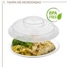 Tampa para Micro-ondas BPA Free 26cm – Anti Respingos, Plástica e Reutilizável