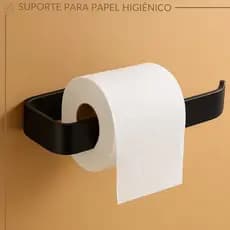 Suporte para Papel Higiênico Sem Furo com Cola 3M – Porta Papel Plástico Moderno