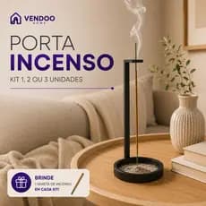 Kit Incensário Porta Incenso Invertido Moderno Decorativo Queimador de Incenso Meditação 22Cm