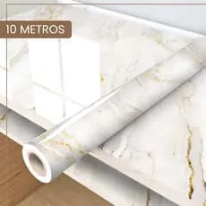 Papel de Parede Adesivo 10m Mármore Luxo Fosco Lavável, Autocolante Quarto, Sala, Cozinha e Banheiro
