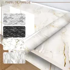Papel de Parede Adesivo Mármore Luxo Fosco | Lavável, Autocolante Quarto, Sala, Cozinha e Banheiro