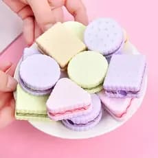 Apontador com Depósito Kawaii Biscoito Bolacha Recheada Tons Pastéis Material Escolar Papelaria Fofa Infantil Cute