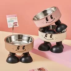 Comedouro Elevado Pet Tigela Inox Cachorro Gato Com Suporte Divertido Alimentação Premium
