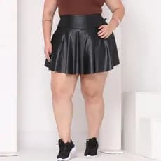 Short Saia Plus Size Cirre Suplex Babado Cintura Alta Academia/festa Conforto E Segurança