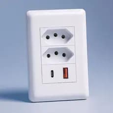Tomada Inteligente Bivolt Usb tipo C carregamento Turbo Tomada Universal Fácil Instalação