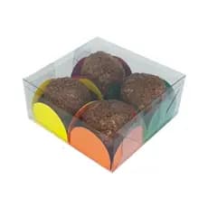50 Caixas de Acetato toda Transparente 8x8x4 caixinha para 4 docinhos brigadeiro gourmet 4x8x8