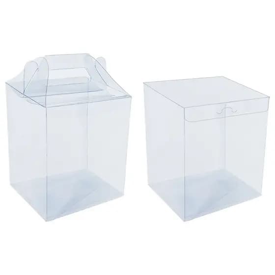 20 Caixas Maleta Acetato 8x8x10 Para Presentes 3 Sabonetes