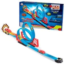 Pista Duplo Looping Brinquedo Tipo Hotwheels Pista Infantil Com Carrinho Fricção Braskit