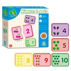 Jogo Aprendendo Números 1 Ao 10 Quebra Cabeça 20 Peças Madeira Educativo Pedagógico Nig Brinquedos