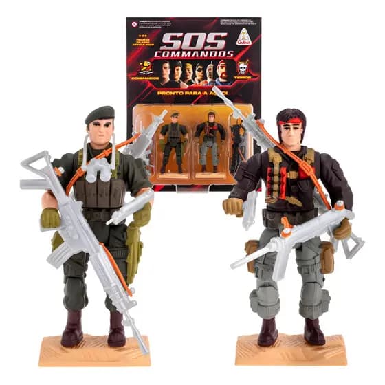 Kit Bonecos SOS Commandos Chucky X Hammer Gulliver Coleção Com Acessórios